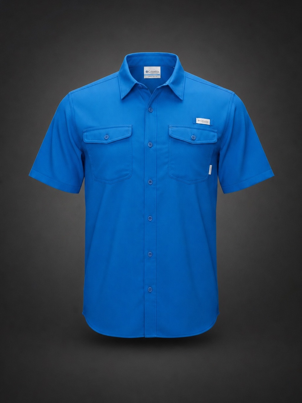 Columbia PFG Omni-Wick Fishing Shirt Blue Short Sleeve XL Vented